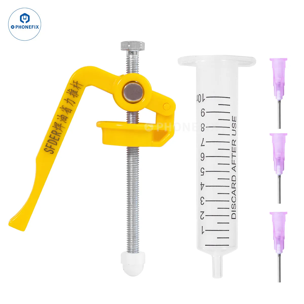 10CC Syringe Solder Paste Plunger Squeeze Tube Dispenser Needle