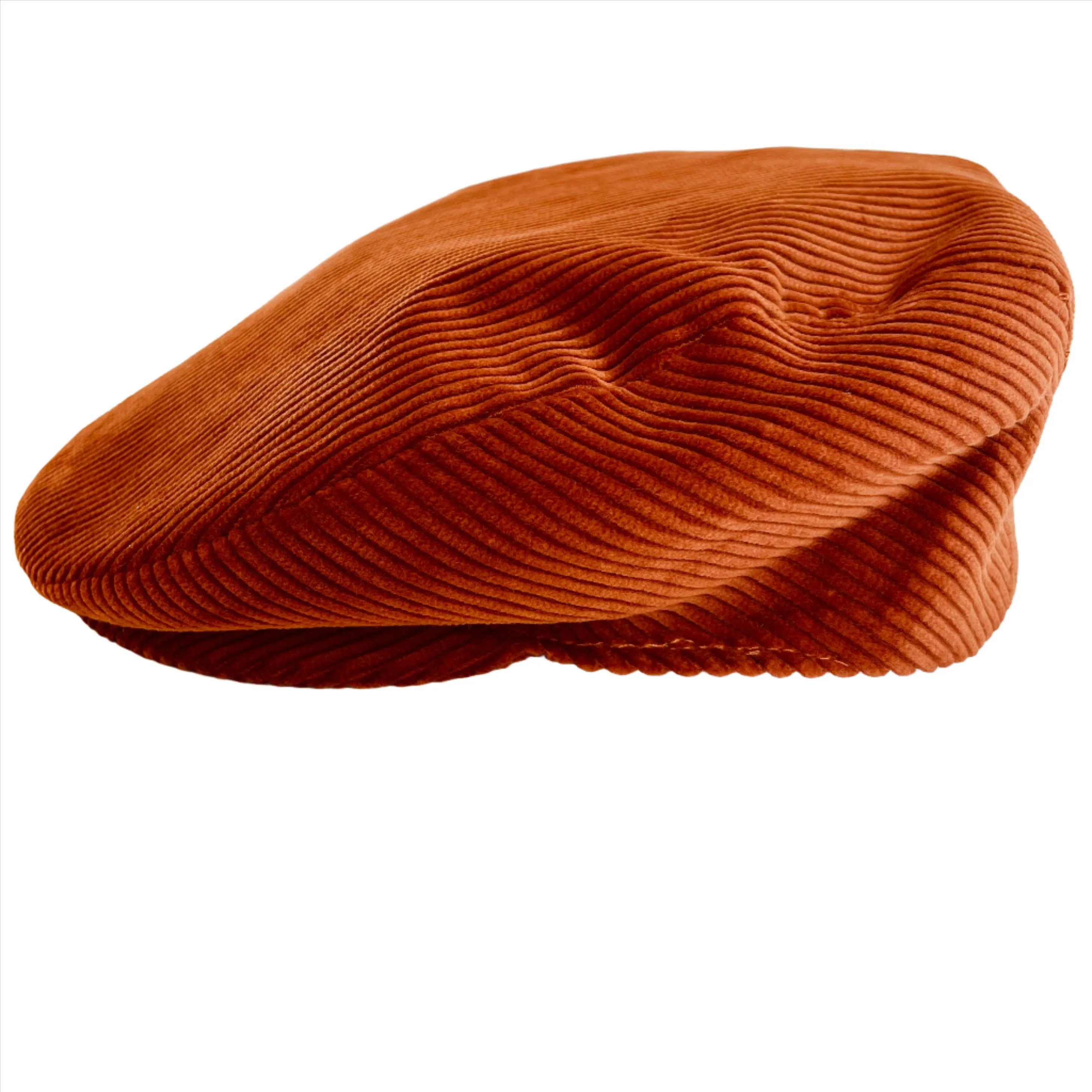 A Bedda Coppola - Piatto Flat Cap - Cotton Corduroy - Rust - size 60cm