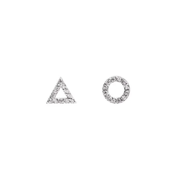 Circle & Triangle Silver Earrings