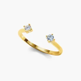 Dainty Duo Brilliant Round Open Ring