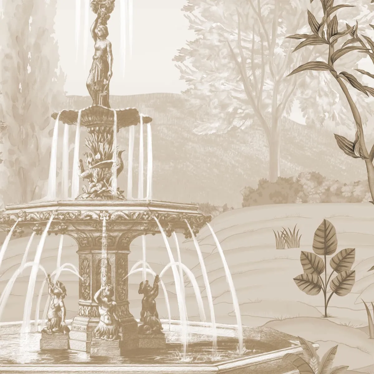 Garden Elegance Continental Room Wallpaper