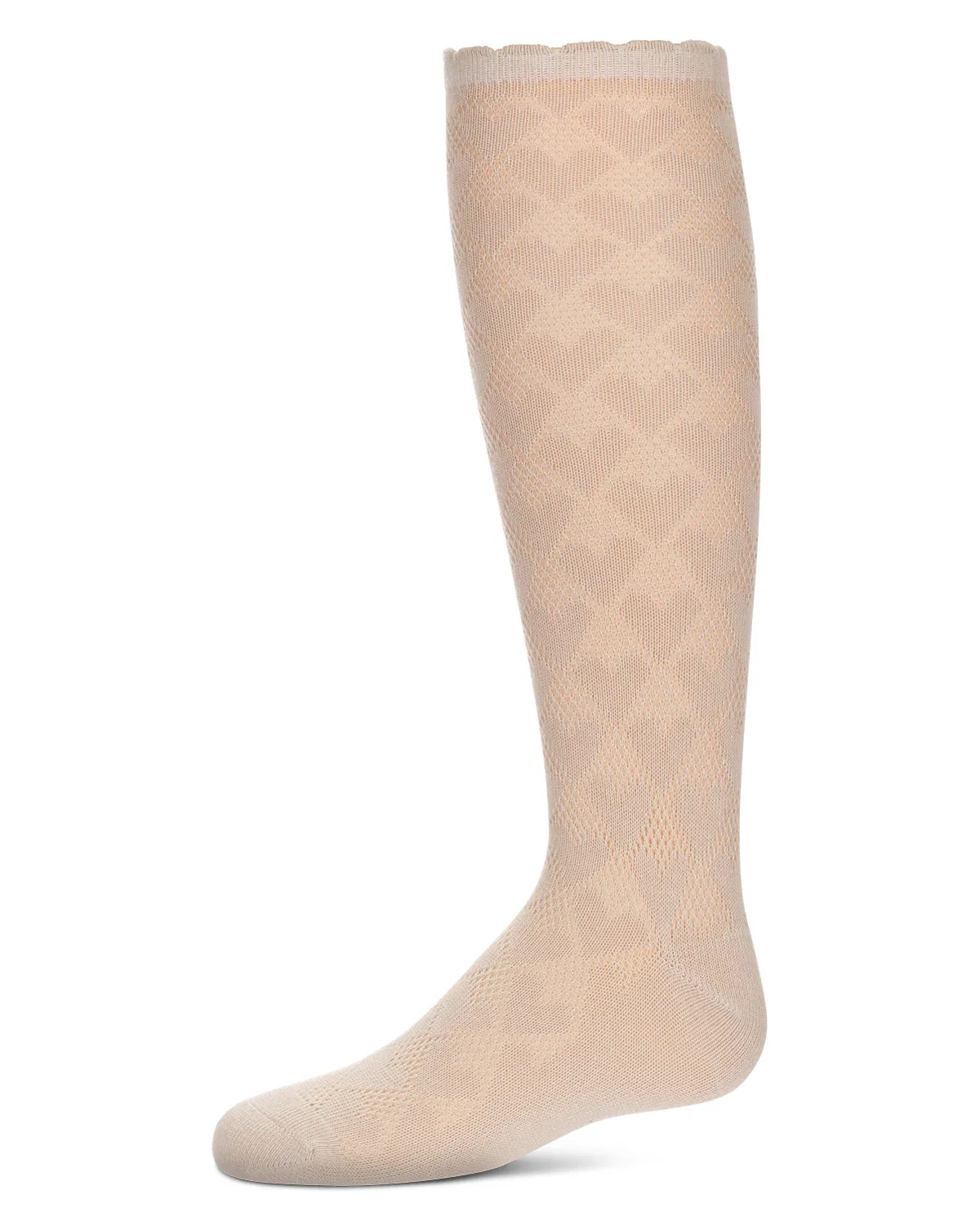 Girls' Open Work Heart Knee High Socks