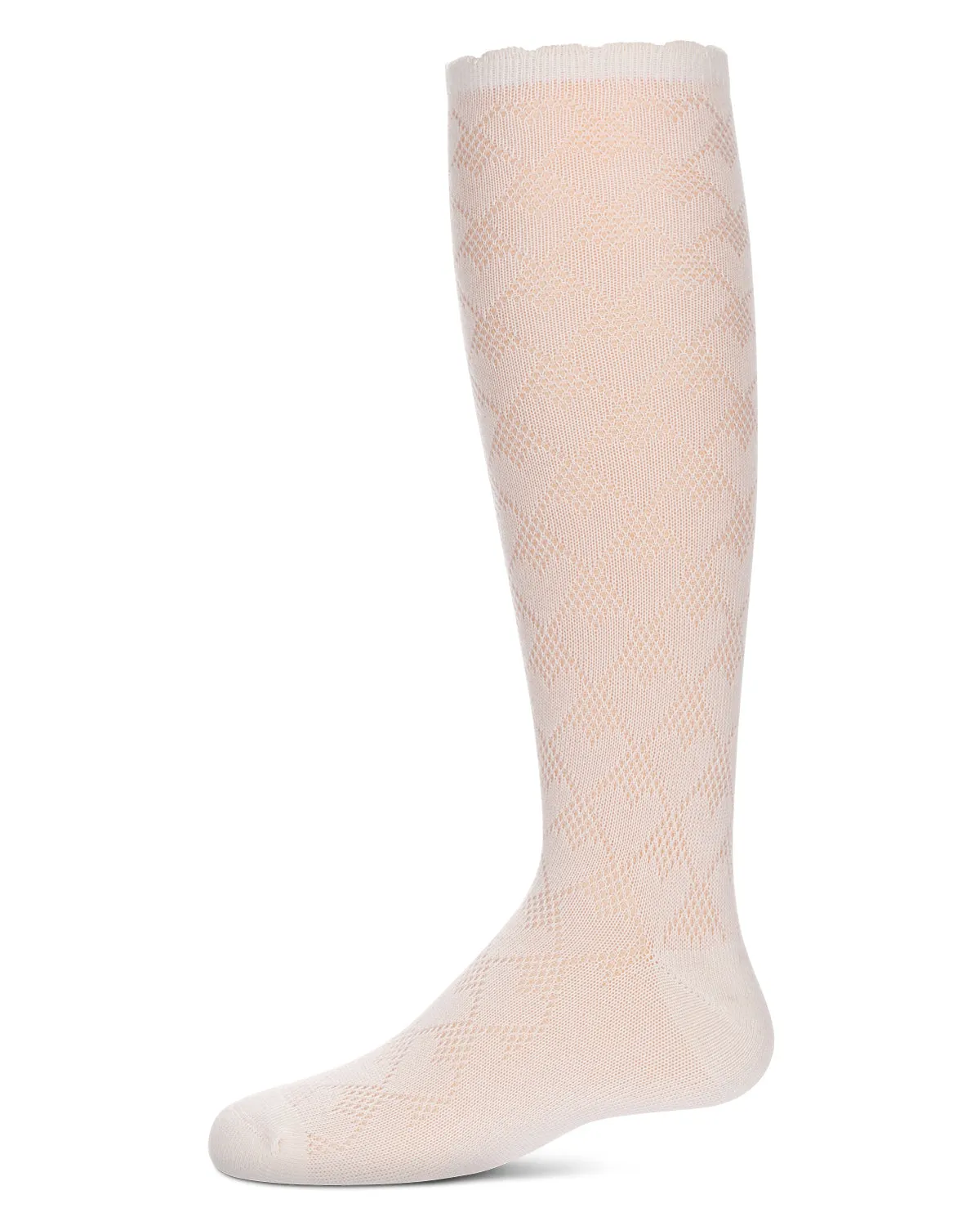 Girls' Open Work Heart Knee High Socks