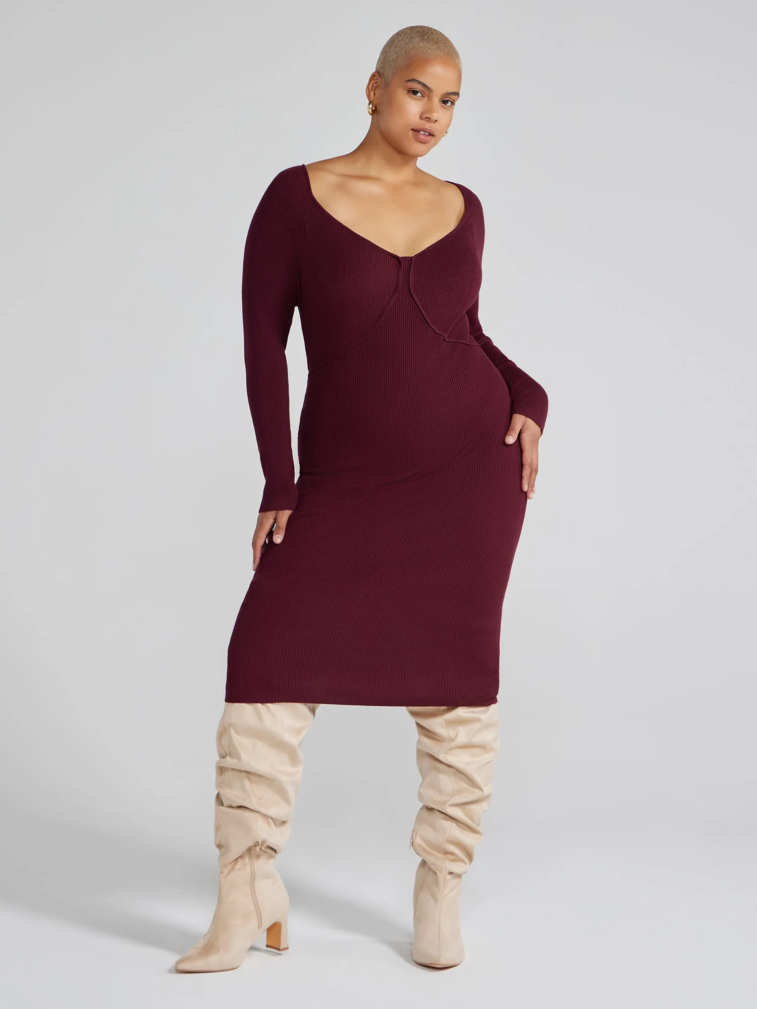 Hera Faux Suede Thigh-High Slouch Boots - Nadia x FTF