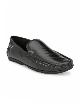 Hitz Men's Black Synthetic Slip-On Loafer Shoes