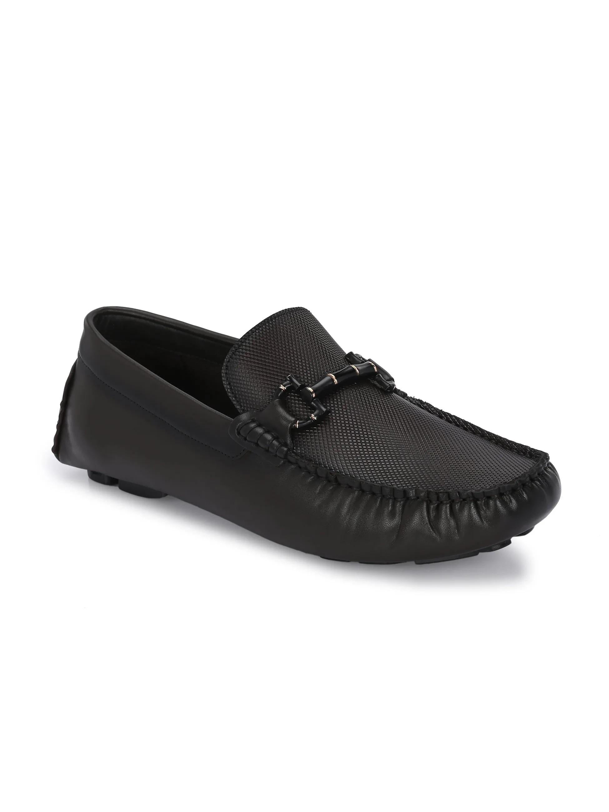 HITZ Men's Brown Leather Casual Loafers