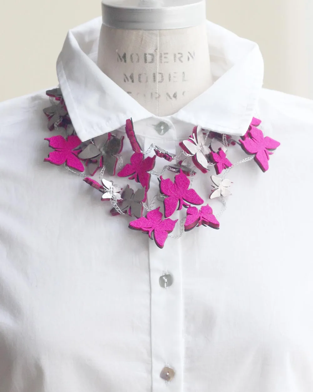 Mariposas Recycled Textile Necklace