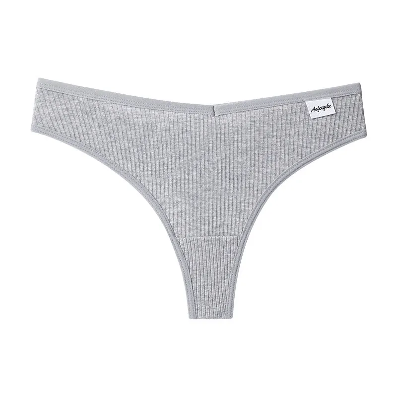 Panties Cotton  Comfortable Casual T-back Solid Color Low Waist Thong