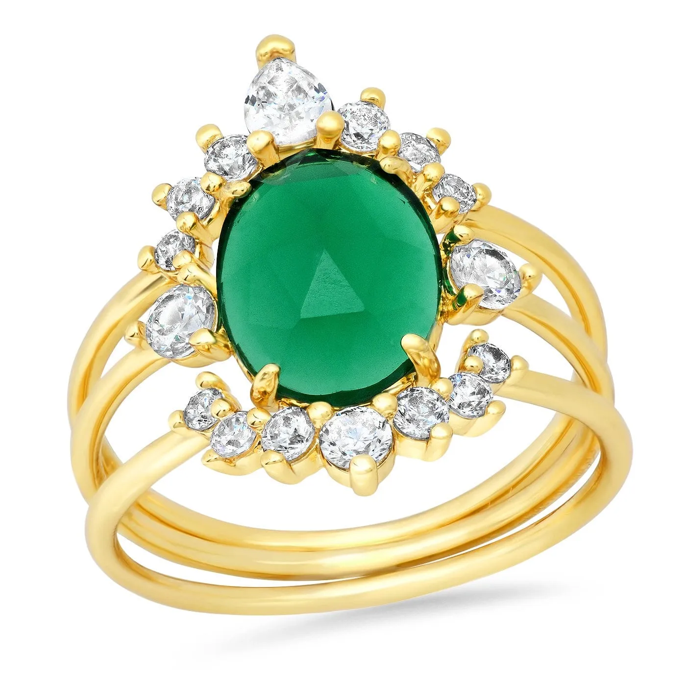 Three Piece Vintage Inspired Birthstone Ring